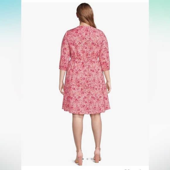 NWT Terra & Sky Cotton Smock Button Front Floral Peasant Dress Size 2X - Picture 2 of 12